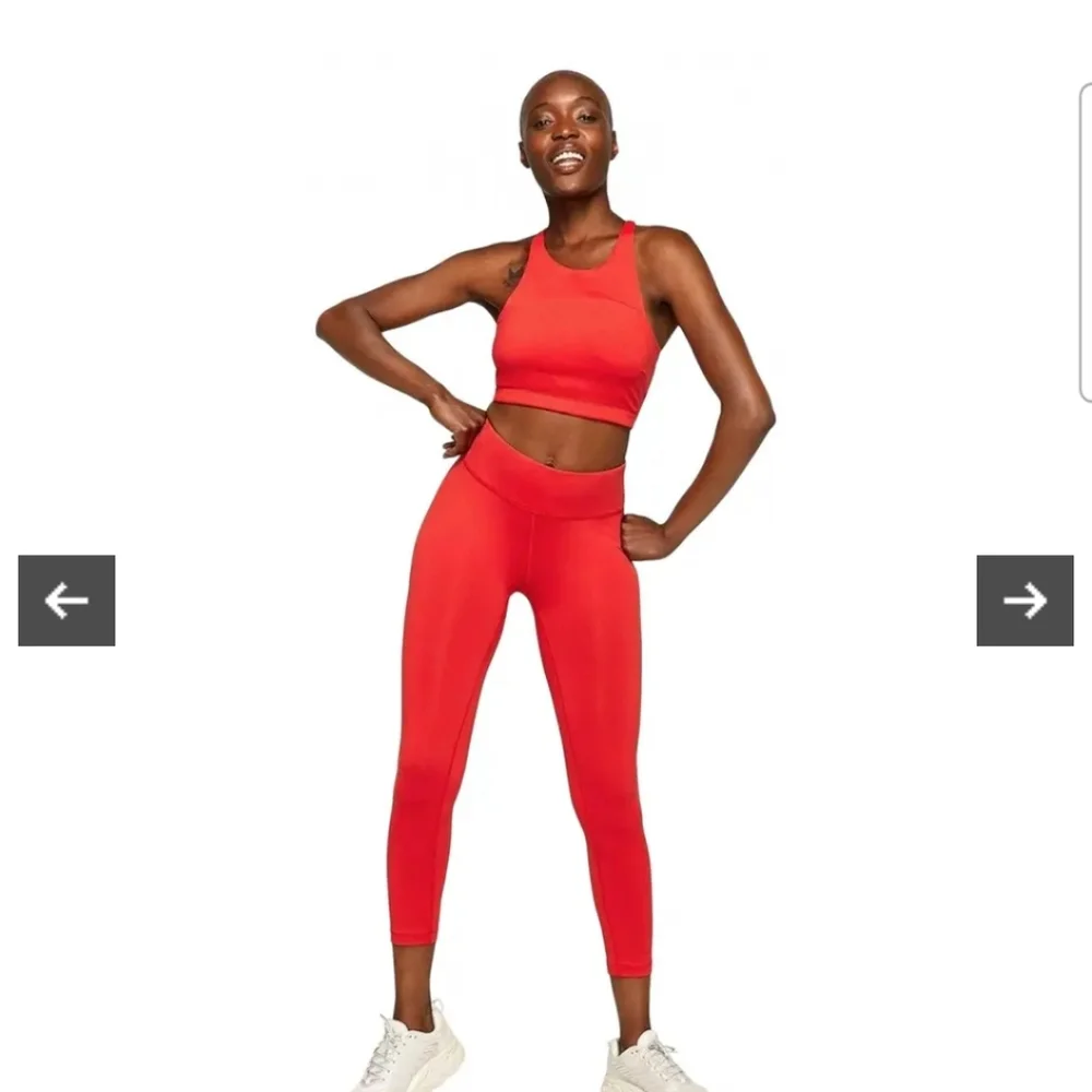Outdoor Voices TechSweat Move Free Crop Top Bra and leggings red xs - Picture 2 of 14